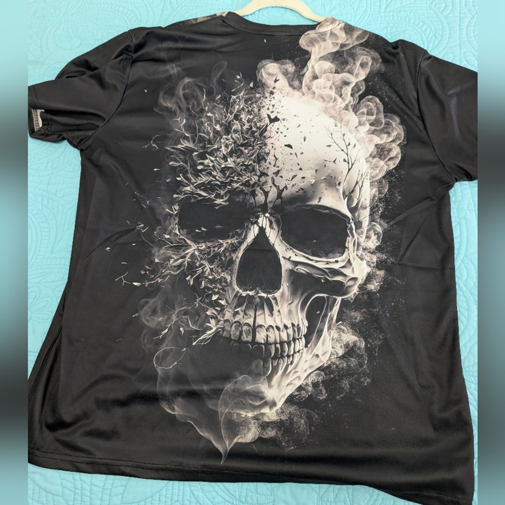 Men's XXL Skull Graphic Short Sleeve Shirt Black 2XL - Picture 10 of 10